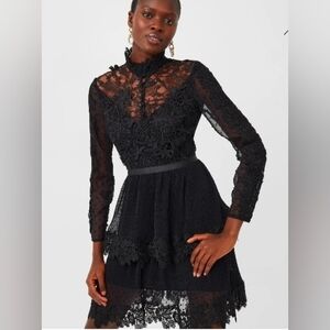 French Connection Black Gariana Lace Dress